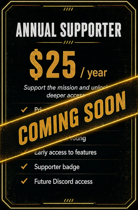 Supporter Membership Coming Soon